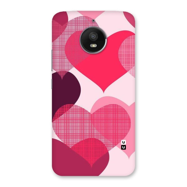 Check Pink Hearts Back Case for Moto E4 Plus