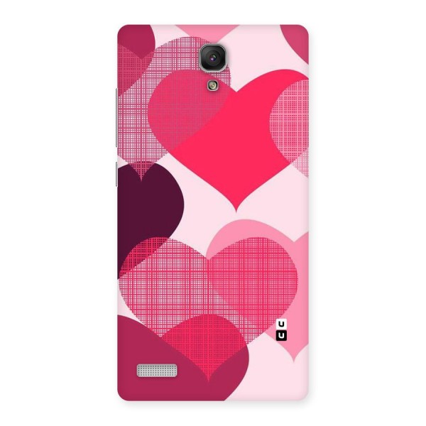 Check Pink Hearts Back Case for Redmi Note