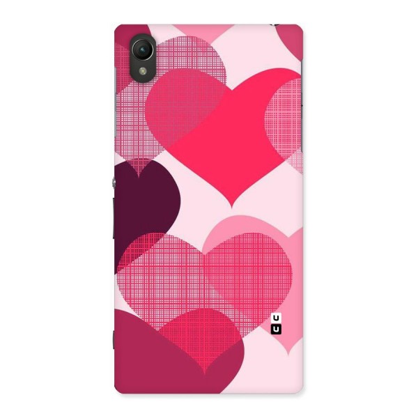 Check Pink Hearts Back Case for Sony Xperia Z1