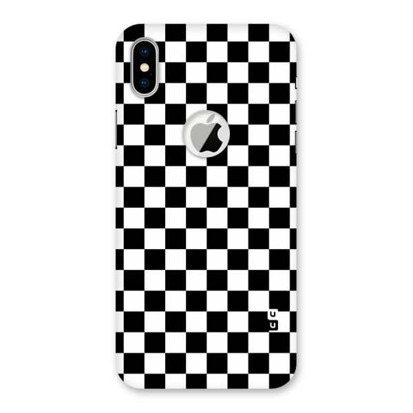 Checkerboard Back Case for iPhone XS Logo Cut