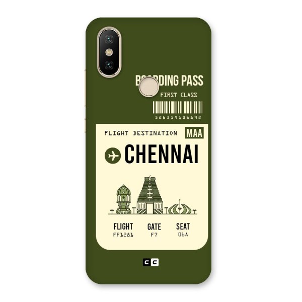 Chennai Boarding Pass Back Case for Mi A2