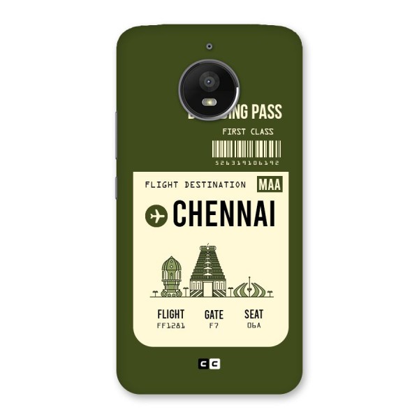 Chennai Boarding Pass Back Case for Moto E4 Plus