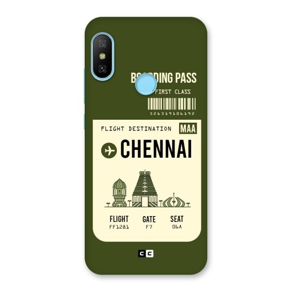 Chennai Boarding Pass Back Case for Redmi 6 Pro