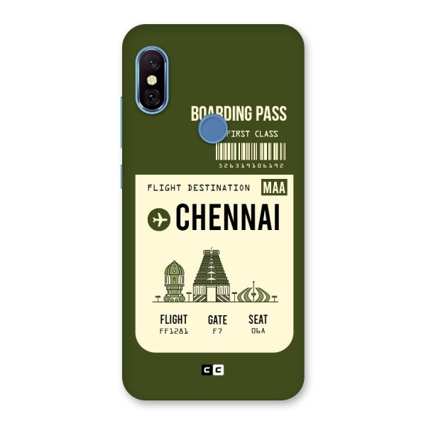 Chennai Boarding Pass Back Case for Redmi Note 6 Pro