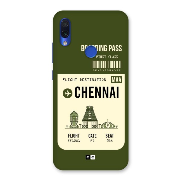 Chennai Boarding Pass Back Case for Redmi Note 7