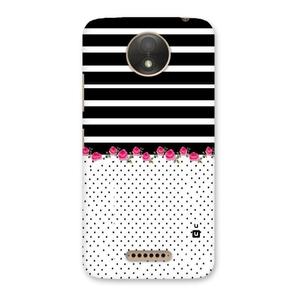 Classic Polka Stripes Back Case for Moto C Plus