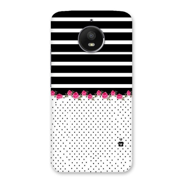 Classic Polka Stripes Back Case for Moto E4 Plus