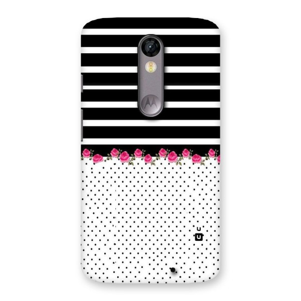 Classic Polka Stripes Back Case for Moto X Force