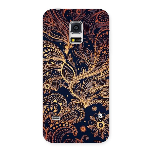 Classy Golden Leafy Design Back Case for Galaxy S5 Mini