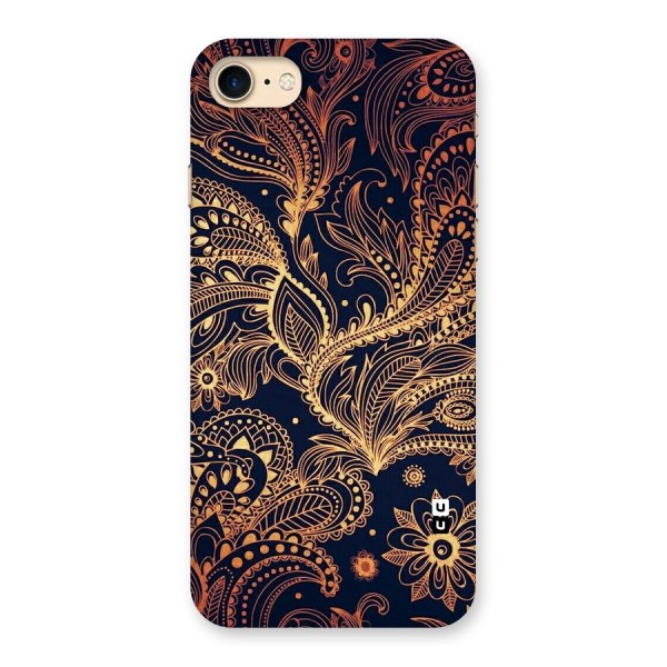 Classy Golden Leafy Design Back Case for iPhone 7