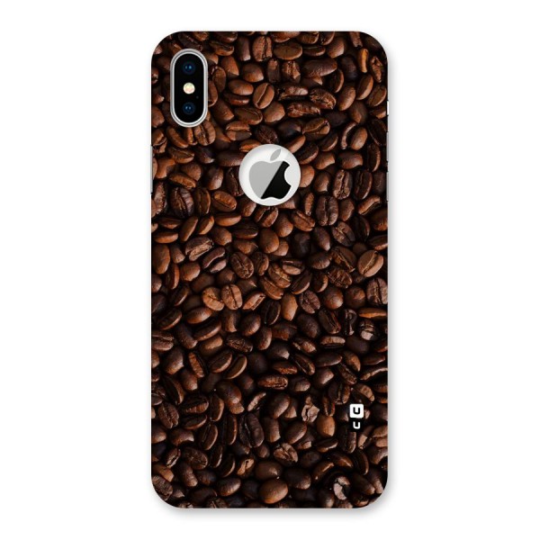 Coffee Beans Scattered Back Case for iPhone X Logo Cut