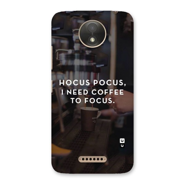 Coffee Focus Back Case for Moto C Plus