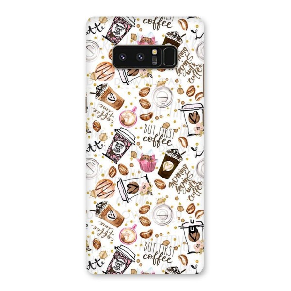 Coffee Pattern Back Case for Galaxy Note 8