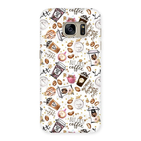 Coffee Pattern Back Case for Galaxy S7