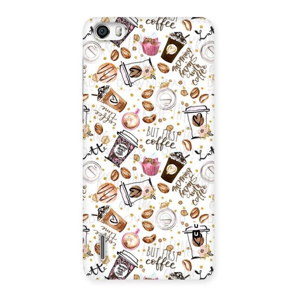 Coffee Pattern Back Case for Honor 6