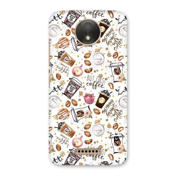 Coffee Pattern Back Case for Moto C Plus