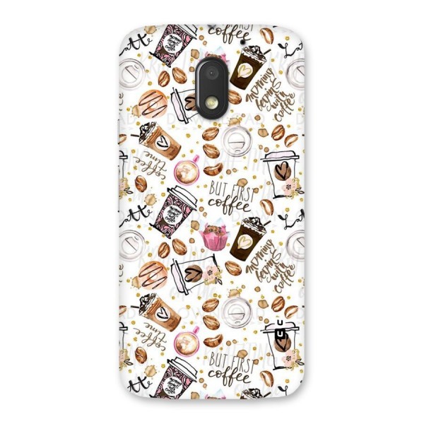 Coffee Pattern Back Case for Moto E3 Power