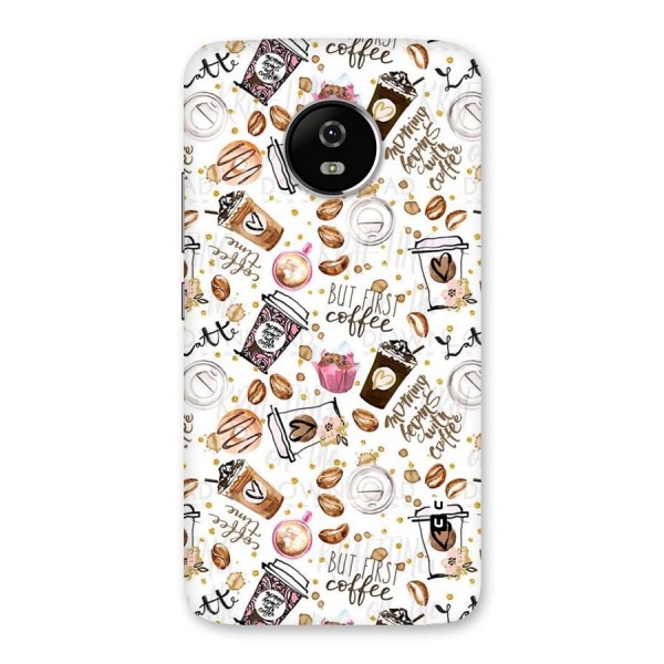 Coffee Pattern Back Case for Moto G5