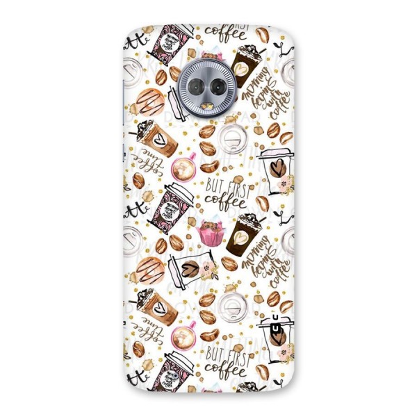 Coffee Pattern Back Case for Moto G6