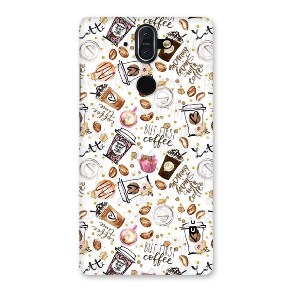 Coffee Pattern Back Case for Nokia 8 Sirocco