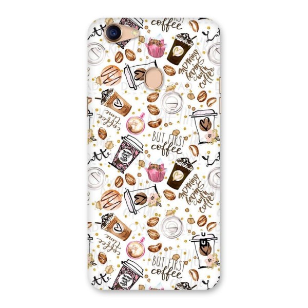 Coffee Pattern Back Case for Oppo F5