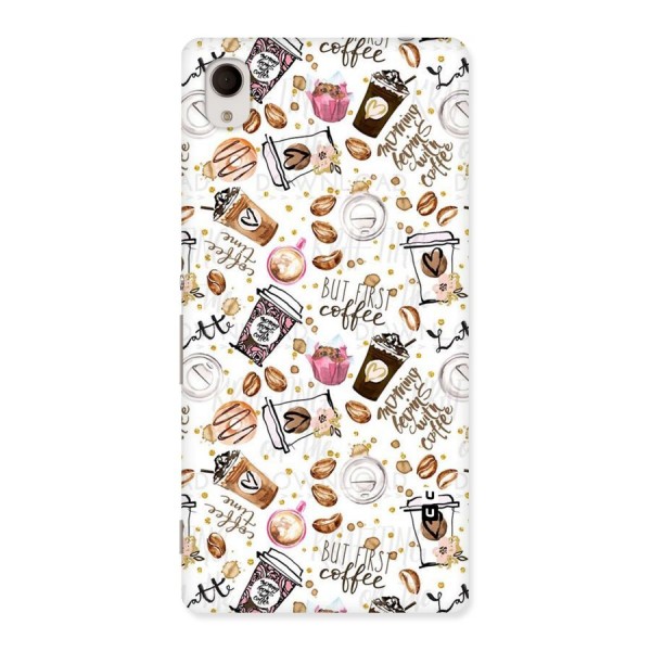 Coffee Pattern Back Case for Sony Xperia M4