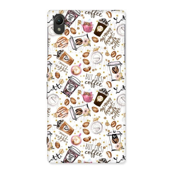 Coffee Pattern Back Case for Sony Xperia Z1