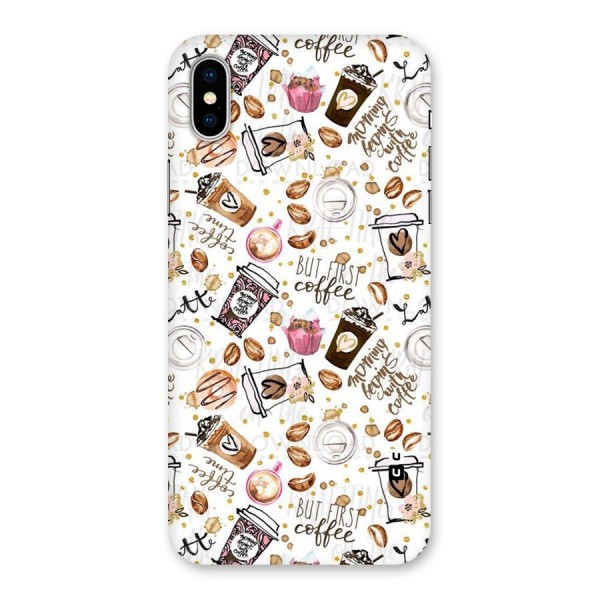 Coffee Pattern Back Case for iPhone X