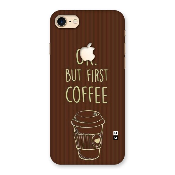 Coffee Stripes Back Case for iPhone 7 Apple Cut