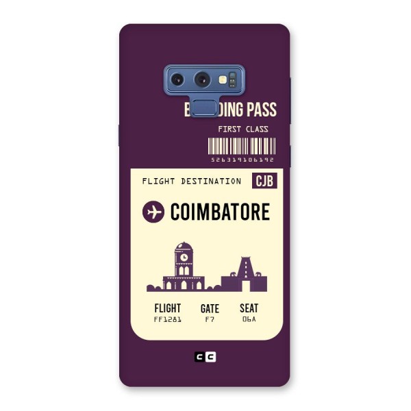 Coimbatore Boarding Pass Back Case for Galaxy Note 9