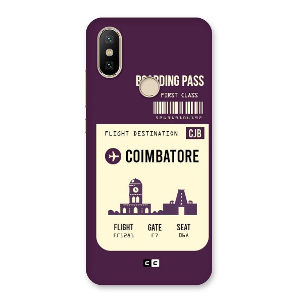 Coimbatore Boarding Pass Back Case for Mi A2