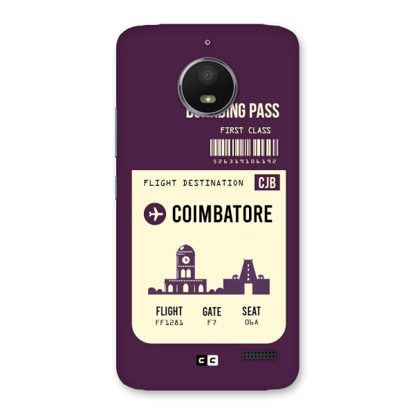 Coimbatore Boarding Pass Back Case for Moto E4