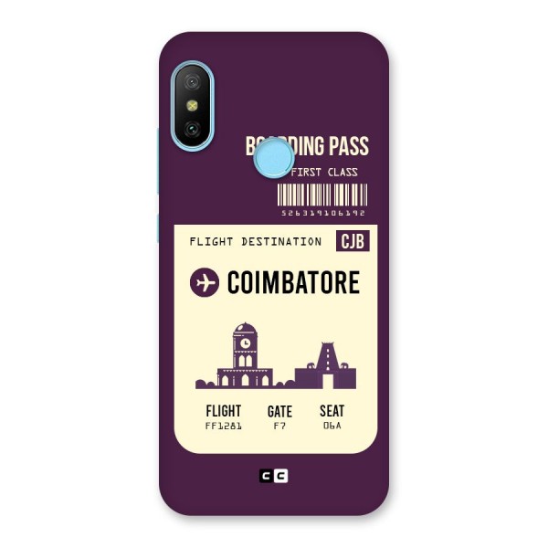 Coimbatore Boarding Pass Back Case for Redmi 6 Pro