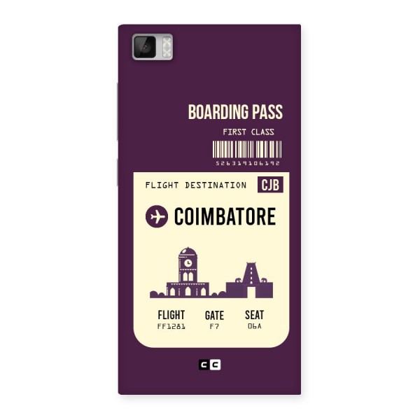 Coimbatore Boarding Pass Back Case for Xiaomi Mi3