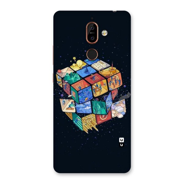 Coloured Rubic Back Case for Nokia 7 Plus