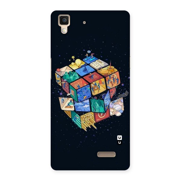 Coloured Rubic Back Case for Oppo R7