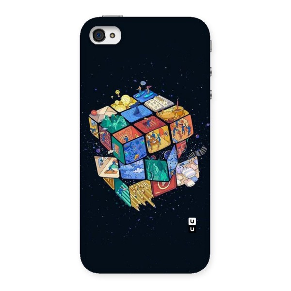 Coloured Rubic Back Case for iPhone 4 4s