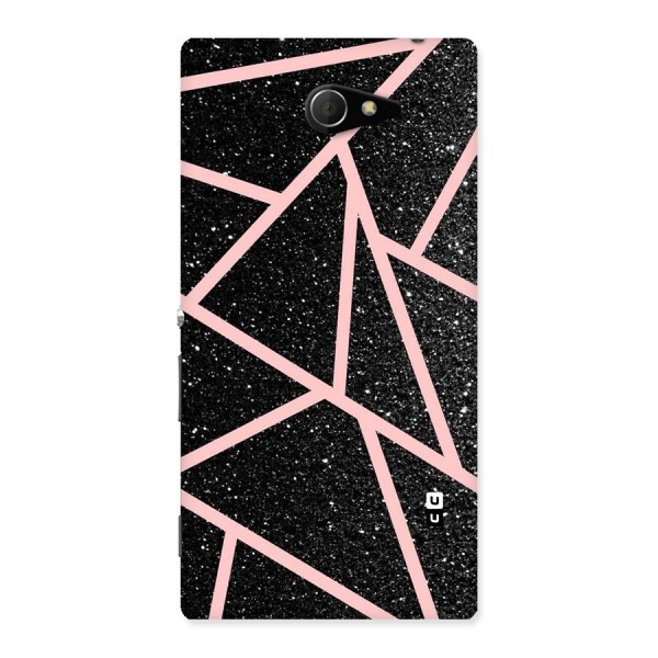 Concrete Black Pink Stripes Back Case for Sony Xperia M2