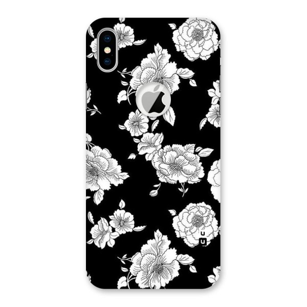 Cool Pattern Flowers Back Case for iPhone XS Logo Cut