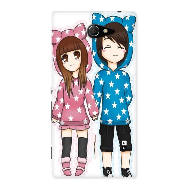 Couple In Stars Back Case for Sony Xperia M2