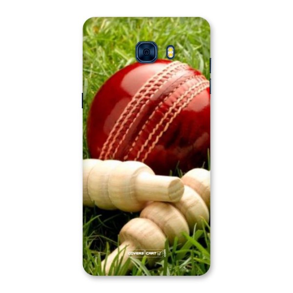 Cricket Ball and Stumps Back Case for Galaxy C7 Pro