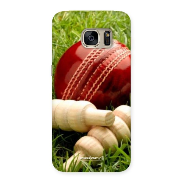 Cricket Ball and Stumps Back Case for Galaxy S7