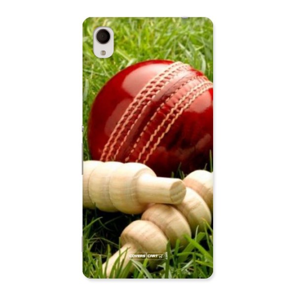 Cricket Ball and Stumps Back Case for Xperia M4 Aqua