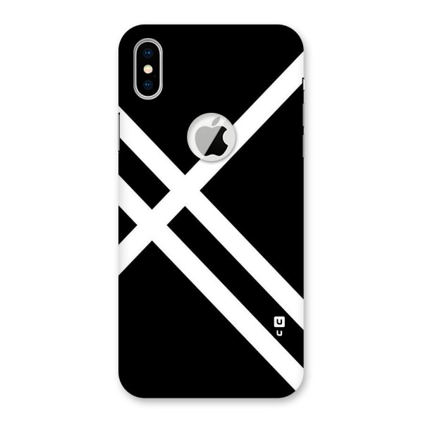 CrissCross Lines Back Case for iPhone XS Logo Cut