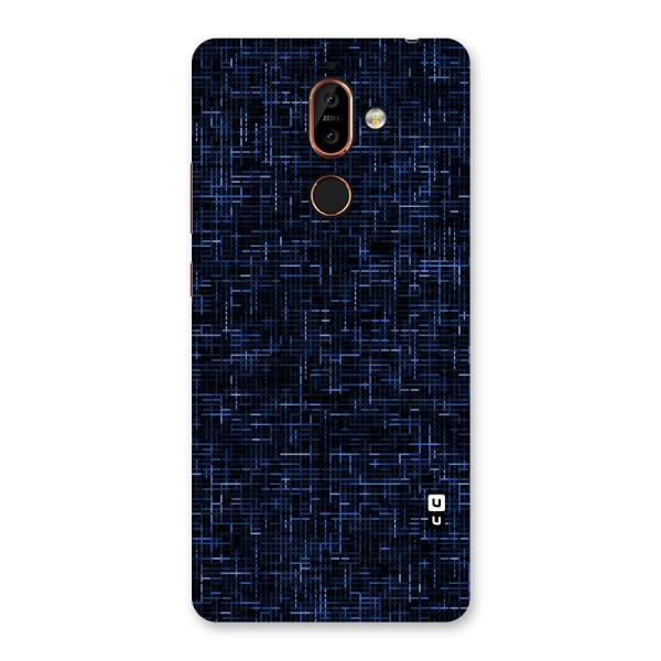 Criss Cross Blue Pattern Back Case for Nokia 7 Plus