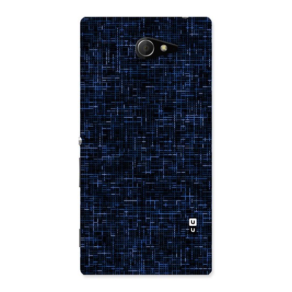 Criss Cross Blue Pattern Back Case for Sony Xperia M2