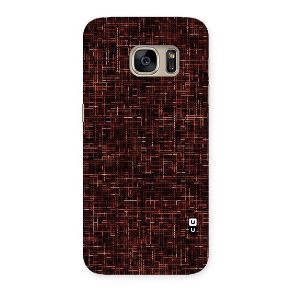 Criss Cross Brownred Pattern Back Case for Galaxy S7