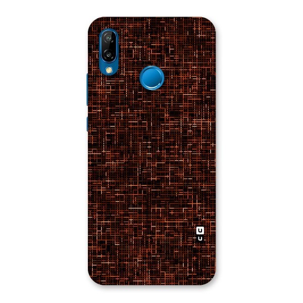 Criss Cross Brownred Pattern Back Case for Huawei P20 Lite