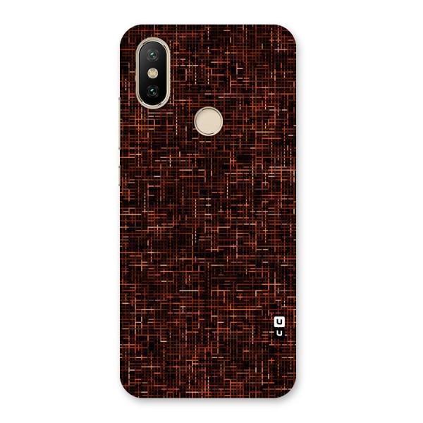 Criss Cross Brownred Pattern Back Case for Mi A2