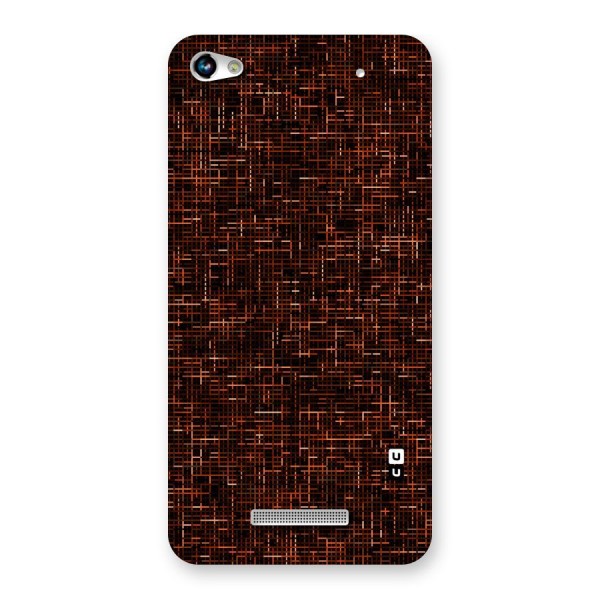 Criss Cross Brownred Pattern Back Case for Micromax Hue 2